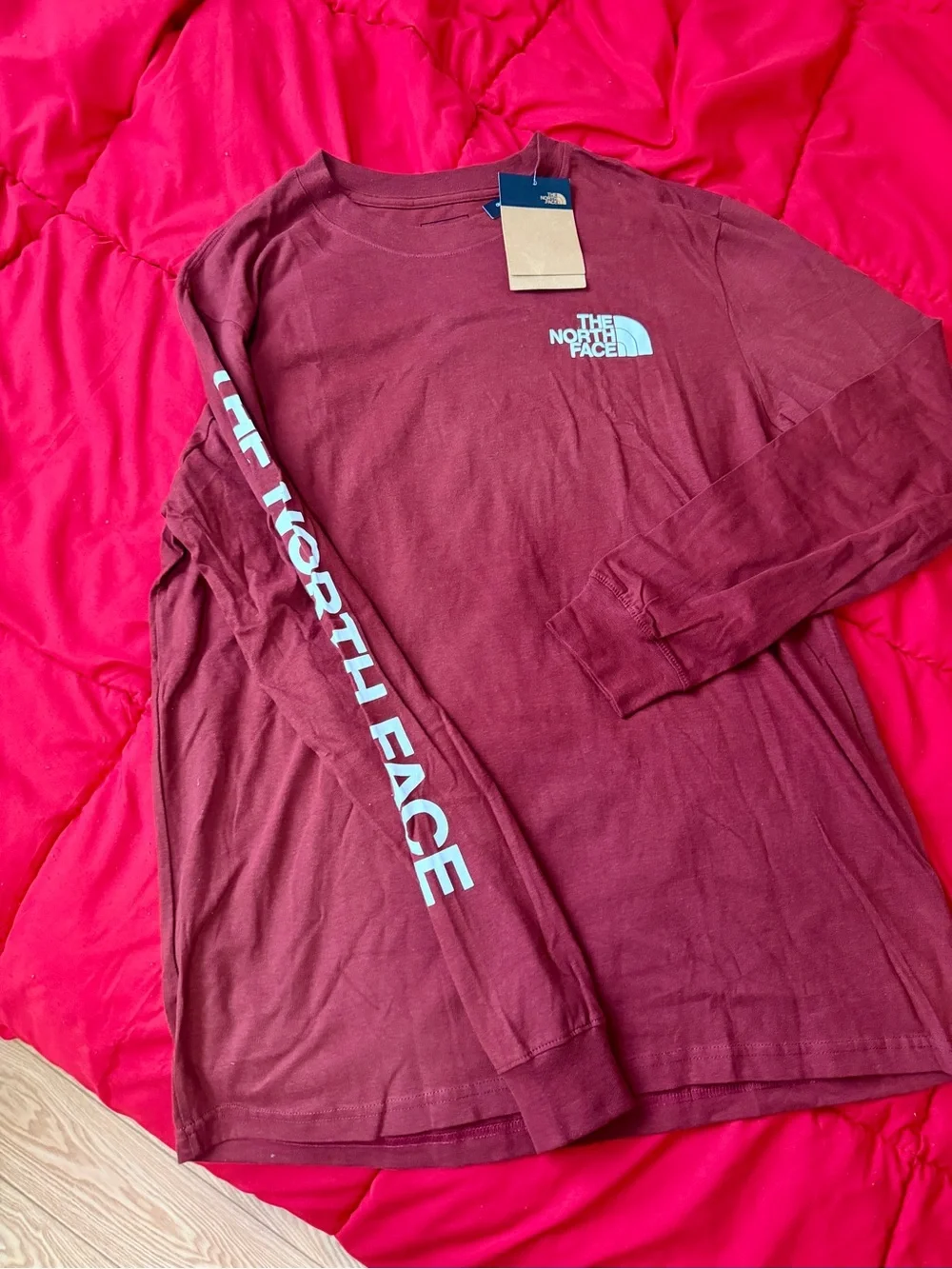 The North Face Brick House Red Logo Long Sleeve Shirt
